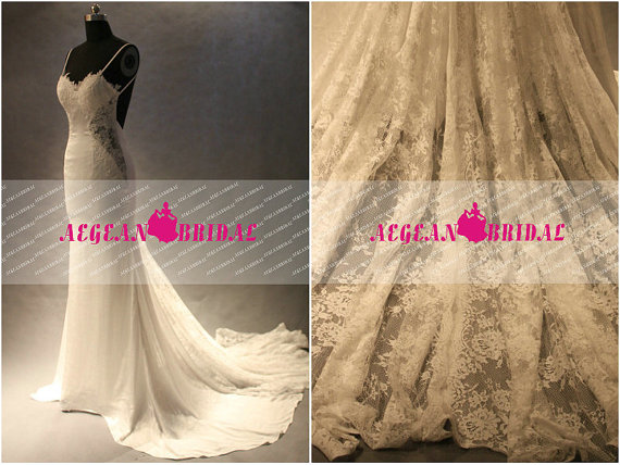Mariage - RW359 Lace Mermaid Wedding Dress Bridal Dress Long Bridal Gown Fishtail Sweetheart Straps Wedding Gown Bridal Gown