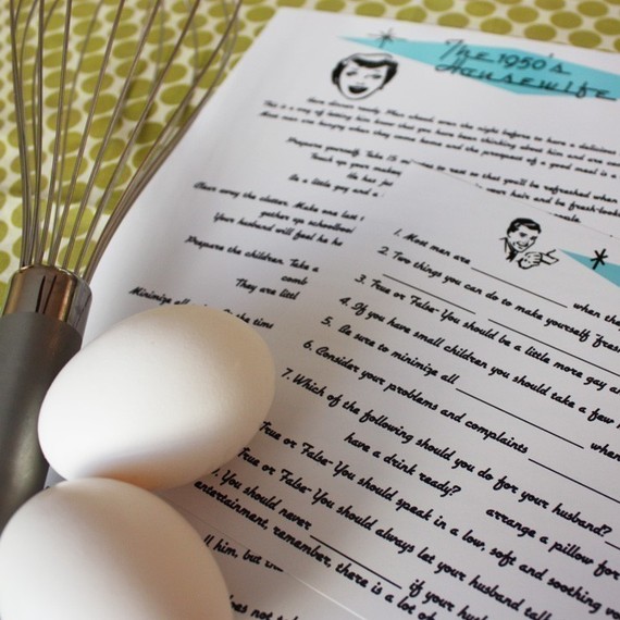Mariage - Bridal Shower Game- 1950's Housewife (printable)