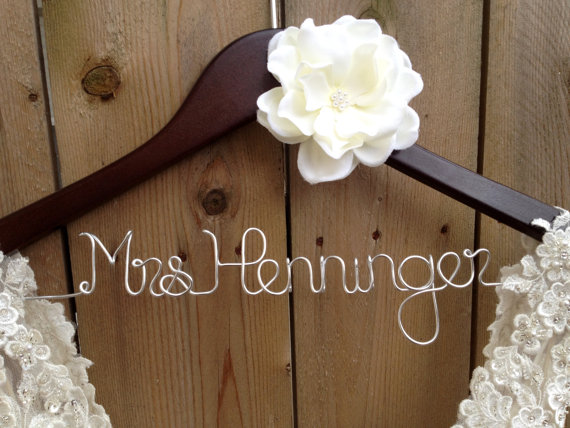 Mariage - SALE Bride Hanger, Bridal Hanger, Wedding Dress Hanger, Personalized Hanger, Bridesmaid Hangers, Custom Wedding Hanger, Shower Gift