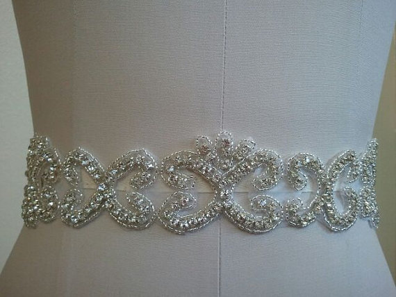 زفاف - Wedding Belt, Bridal Belt, Sash Belt, Crystal Rhinestone  - Style B20004