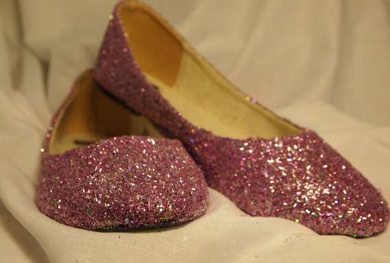 Wedding - Wedding Shoes in LAVENDER~Unique Color~Glittered Shoes~CLEARANCE PRICED~Size Women's 10~Fast Shipping!