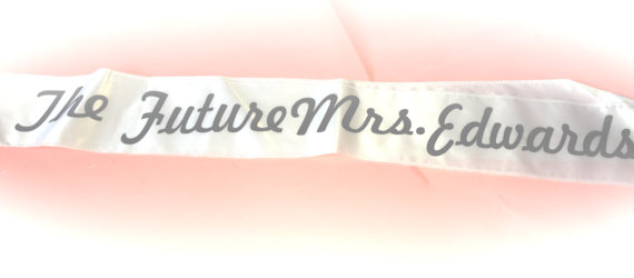 Mariage - Future MRS last Name Sash  /  Bride Sash / Personalized Bachelorette Party Sash / hot Pink / Aqua / White / Plus Size Sash / Weddings