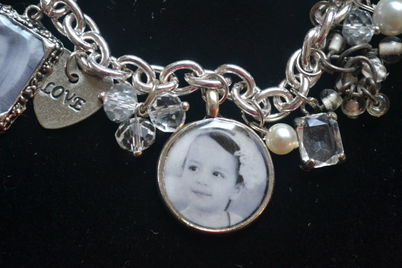 زفاف - CUSTOM Photo Memory Charms, Photo Pendants and Bracelets, Photo Prop, Newborn Charms, Keepsake Jewelry, Family Photos, Bridal Bouquet Charms