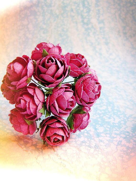 Hochzeit - Blush Mauve Garden Roses Vintage style Millinery Flower Bouquet - for decorating, gift wrapping, weddings, party supply, holiday