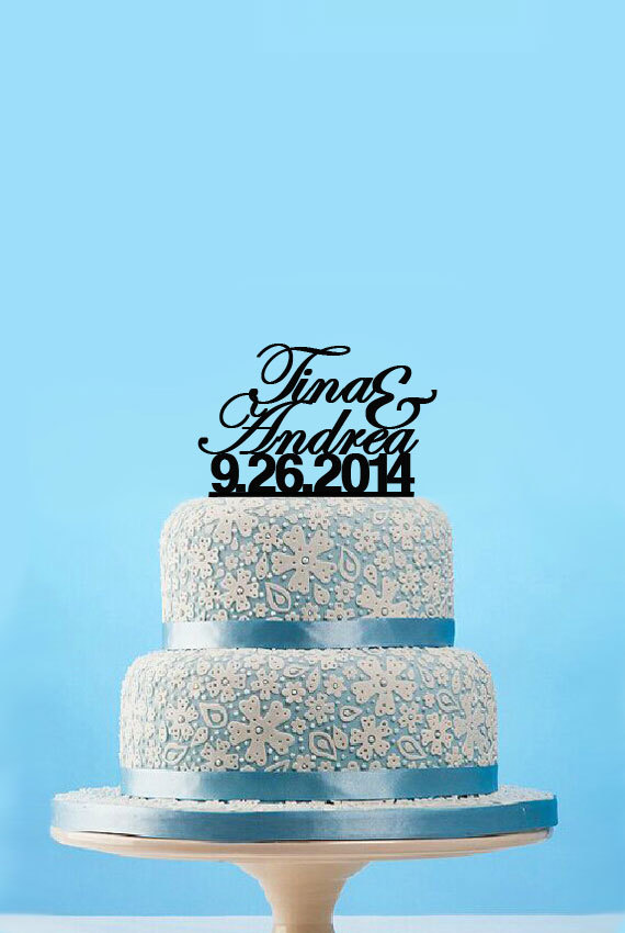 Свадьба - custom cake topper,Personalized Name Wedding Cake Toppers, Custom Your Last Name Wedding Cake Topper, personalized christmas gifts-5181