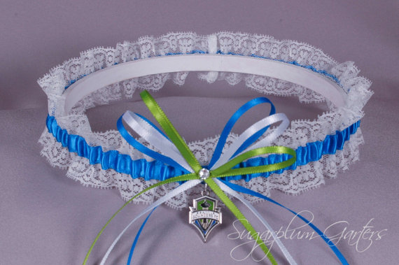 Mariage - Seattle Sounders Lace Wedding Garter