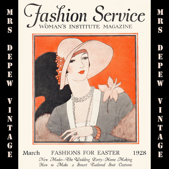 Wedding - Vintage Sewing Magazine March 1928 Fashion Service Dressmaking Sewing and Fashion E-book -INSTANT DOWNLOAD-