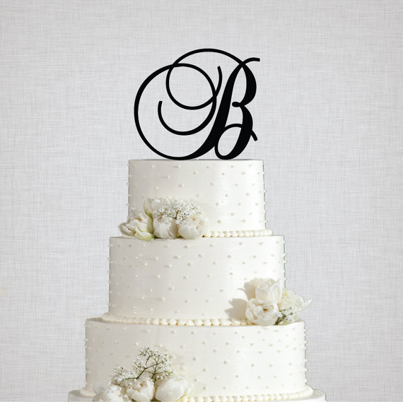 Hochzeit - Script Monogram Wedding Cake Topper