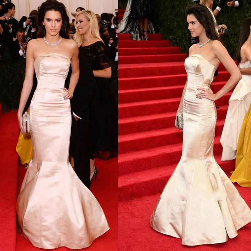 Wedding - Blush Pink Kendall Jenner 2015 Met Ball Evening Dress Strapless Mermaid Sweep Special Occasion Dress Red Carpet Long Party Prom Women Dress Online with $122.83/Piece on Hjklp88's Store 