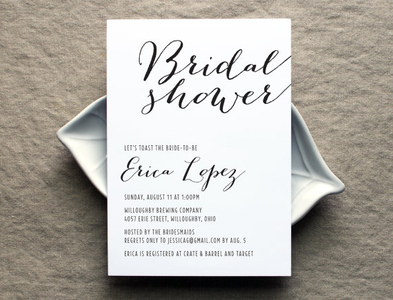 Hochzeit - Sweet Script Bridal Shower Invitation