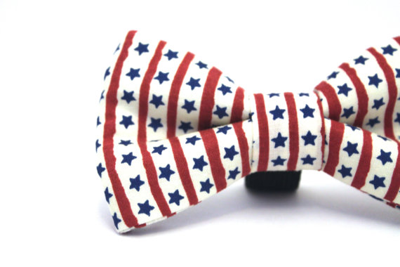 Wedding - Dog Bow Tie, Doggie Bow Tie, Patriotic Bow Tie, Fourth of July