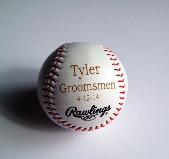 Свадьба - Groomsmen Gift - Rawlings Baseball - Laser Engraved - Personalized - Jr. Groomsmen Gift - Ring Bearer Gift - MLB Baseball