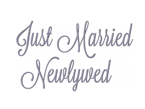 Set Of 2 Newlywed And Just Married Embroidery Design Bridesmaids 