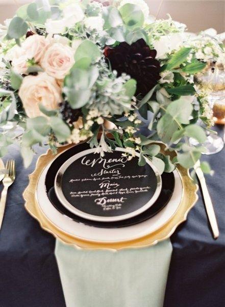 Mariage - Some Enchanted Evening – An Indigo, Blush, And Gold Inspiration Board