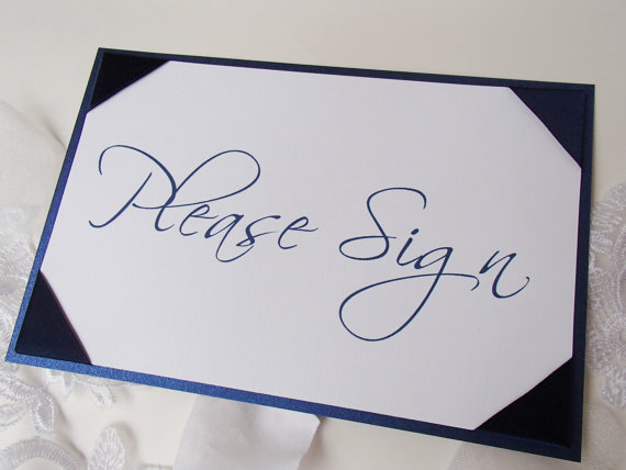 Свадьба - Wedding Reception- Please Sign FLAT Style- Ribbon in corners -Ready to Ship