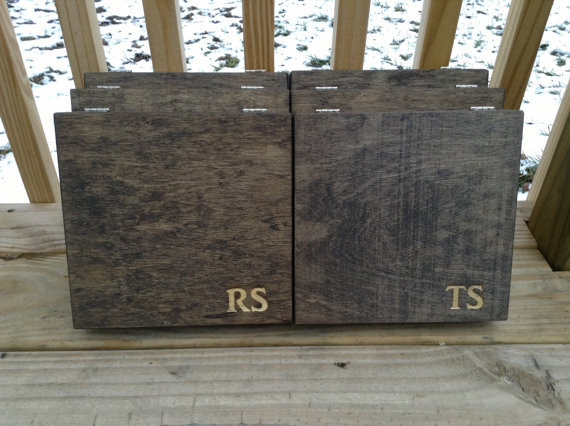 زفاف - Groomsmen Gift Set of 6 Engraved Cigar Boxes - Personalized - Engraved Wooden Cigar Box