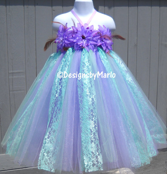 زفاف - Lavender tutu dress Flower girl dress 4T 5T 6 6T 6X Lavender mint dress Mint lace dress pageant dress birthday tutu photo prop pageant wear