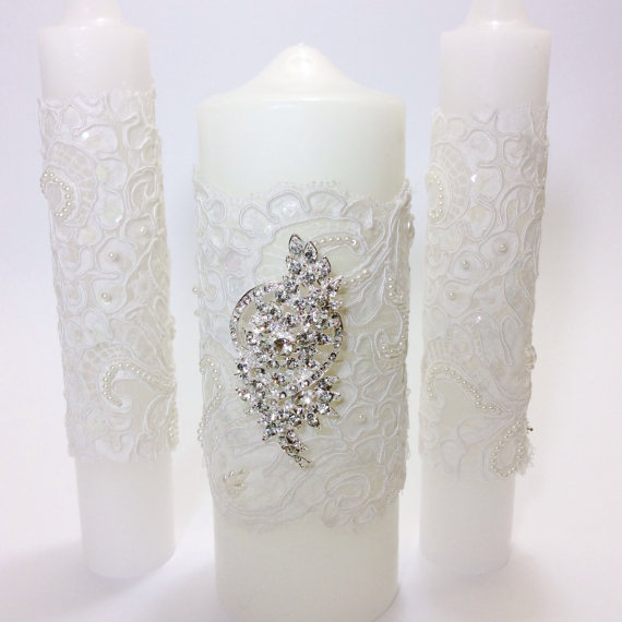 Hochzeit - Lace Wedding Unity Candle