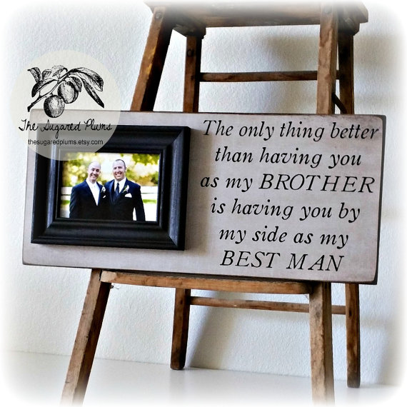 Wedding - Best Man Gift Groomsman Groomsmen Brother Wedding Gift Personalized Frame 8x20 The Sugared Plums