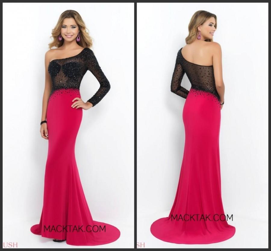 Свадьба - Modest 2015 Long Sleeve Evening Dresses One Shoulder Chiffon Party Ball With Crystal Beads See Through Sheer Mermaid Formal Dress Gowns Online with $127.28/Piece on Hjklp88's Store 