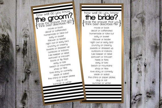 Wedding - How well do you know the Bride and Groom 