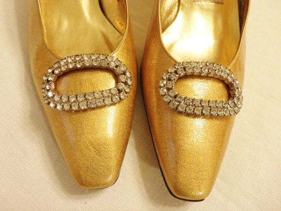 Mariage - Vintage Shoe Clips Glittering Rhinestones by Musi