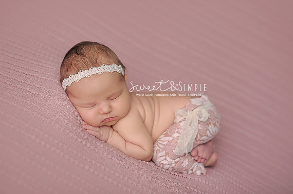 Mariage - Amaris - Ivory Lace Pearls Halo Headband - CHOOSE CREAM or WHITE - Baby Infant Newborn Girls Adults - Photo Prop - Wedding Baptism