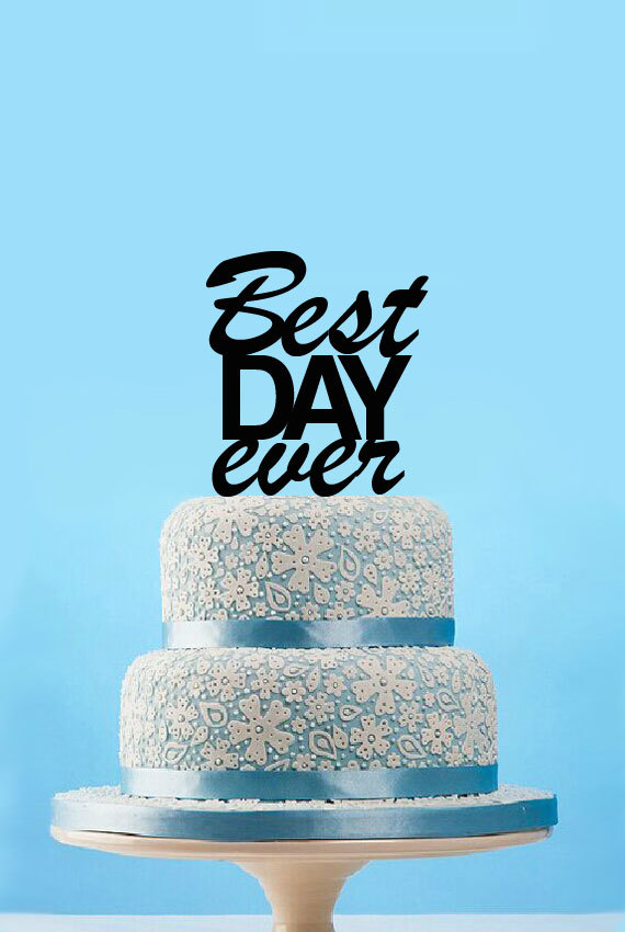 Mariage - Unique Wedding Cake Topper,Best Day Ever Cake Topper,wedding vintage cake topper,Personalized Wedding Cake Topper,Rustic Wedding Cake Topper