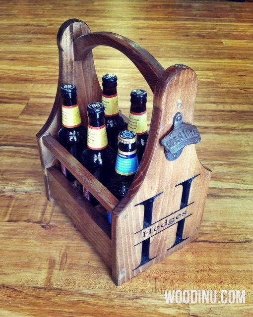 Hochzeit - Wooden Beer Tote - Personalized Beer Tote - Handmade Beer Tote - Wood Beer Caddy - Valentine Father's Day Christmas Birthday-Groomsmen Gift