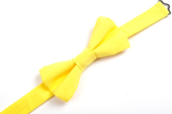 Свадьба - Bright Yellow Bow Tie -Baby Toddler Child Boys - Wedding - photo prop