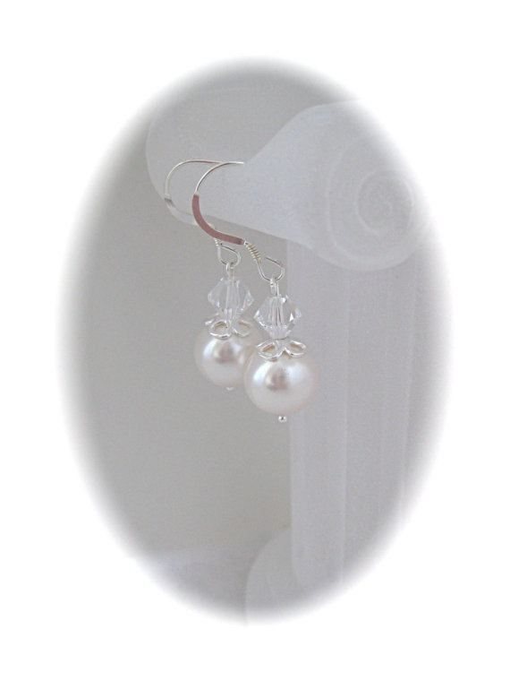 Mariage - Bridal earrings pearl earrings wedding jewelry pearl drop earrings