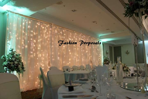 Wedding - Led Backdrop Lights. Led Backdrops Drapes With Voile Organza  Wide By 10 Ft Long Complete Set