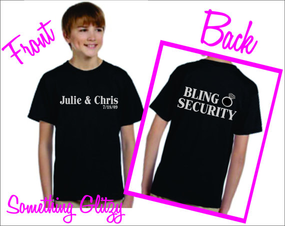 زفاف - Ring Bearer Tee Custom and Personalized, Ring Bearer Shirt, Ring Bearer Tee, Bling Security Shirt, Keeper of the Bling Shirt 6M - Youth XL