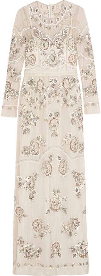 زفاف - Needle & Thread Garden Scatter embellished tulle maxi dress