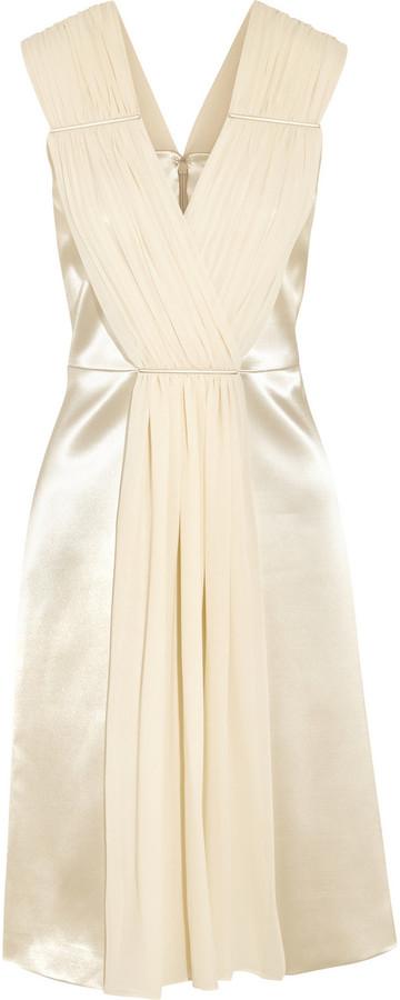Wedding - Georgette-paneled silk-satin dress Christopher Kane