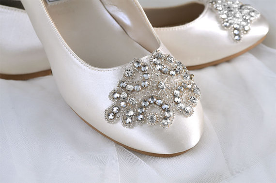 زفاف - Wedding Shoes -Flats, Crystals and Beads, Women's Bridal Shoes, Pink2Blue