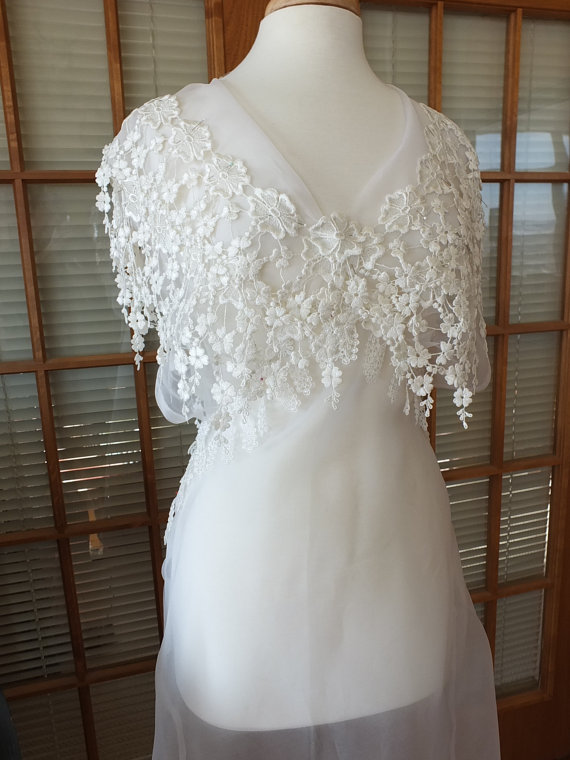 Mariage - 1930s Inspired Silk organza wedding dress fairie wedding lace Claire Pettibone inspired