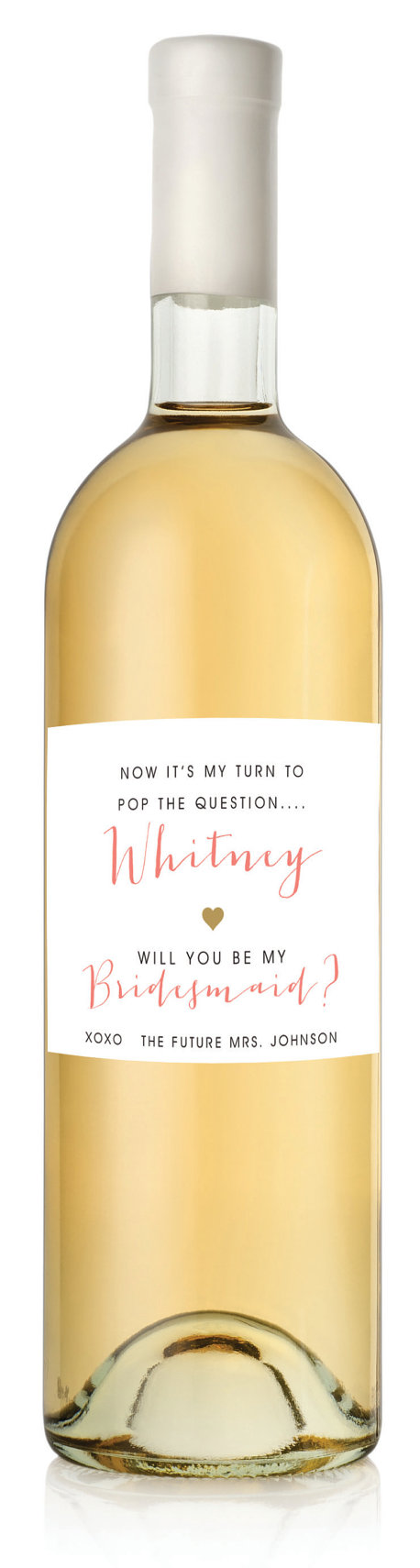 Hochzeit - 6 Custom Be My Bridesmaid Wine Labels - Bridesmaid Gift  Will You Be My Bridesmaid
