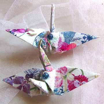 زفاف - Purple Orchid Wedding Cake Topper Favor Origami Christmas Ornament Japanese Paper Bird Blue White Ware