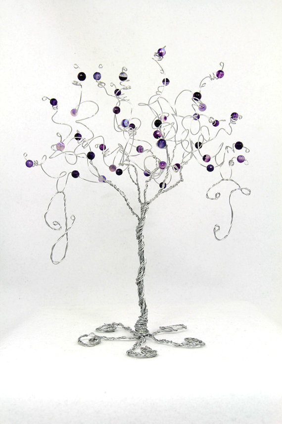 Mariage - Wedding Cake Topper Tree Personalized Custom Wire Sculpture with Your Initials in Any Colors