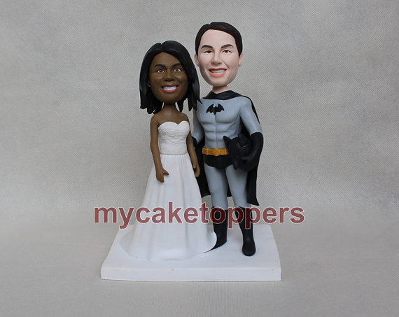 Mariage - Batman wedding cake topper,custom wedding cake topper, cake topper for wedding, personalized batman cake topper,batman,super hero,funny