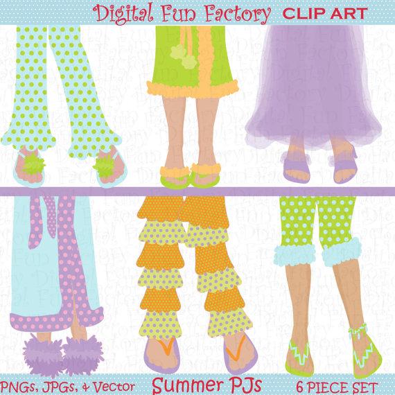 زفاف - Digital Clipart "Retro Digital Clipart" Pretty PAJAMA Legs SHOES Slippers Retro Digital Clipart Spa Day Retro Colors Feet Clip art 1065ff
