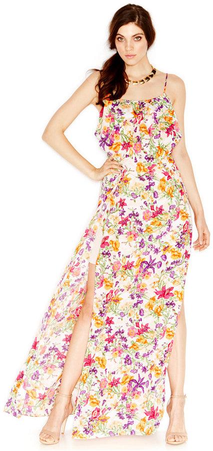 زفاف - BCBGeneration Floral-Print Ruffled Maxi Dress