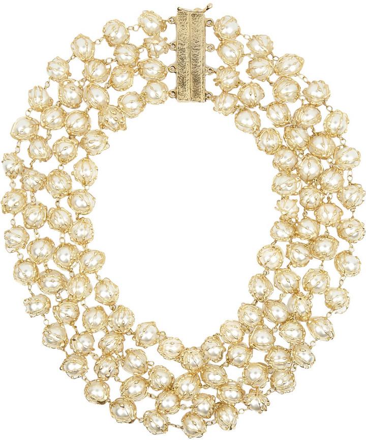 Свадьба - Rosantica Gold-dipped freshwater pearl necklace