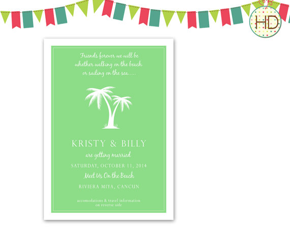 زفاف - Beach Wedding Invitation, Under the Sea Invitation, Palm Tree Invitation, Beach Invitation, Coral Invitation