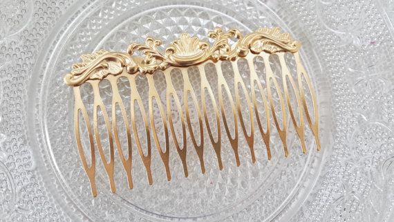 Wedding - Gold Hair Comb - Bridal Hair Accessories - Wedding Hair Jewelry - Wedding Head Piece - Leaf Hair Comb - Leaves Hair Comb - Floral Hair Comb