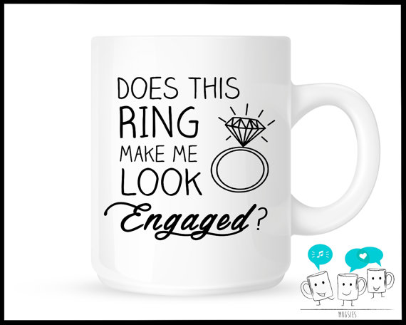 Hochzeit - Does this ring Bride to Be unique personalized engagement coffee mug unique proposal idea Future Mrs. coffee mugs