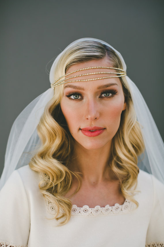 Hochzeit - Gold Headband, Rhinestone Headband, Bridal Headband, Boho Headband, Gold Gatsby Headband, Bohemian Headband, Silver, Rose Gold, 1411- Triple