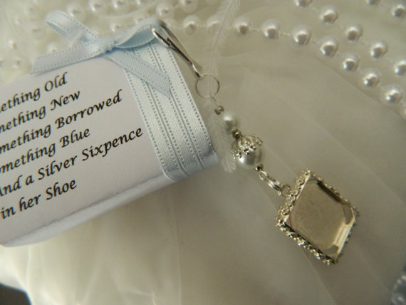Mariage - Wedding Bouquet photo charm -Pearl -DIY FRAME ONLY - Keepsake Box included