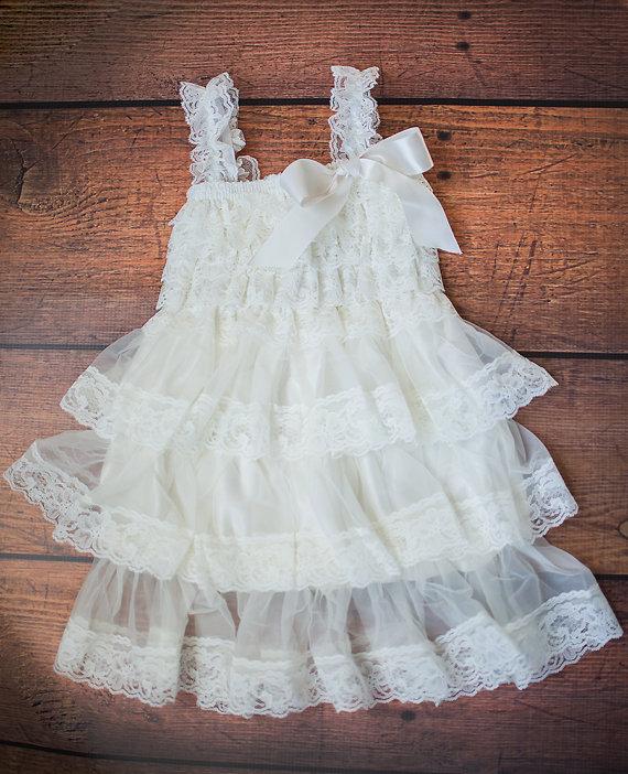 زفاف - Ivory dress-Ivory girl dress-cream dress-flower girl dress-baptism dress-flower girls dress-baby dress